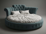 Круглая кровать Sleepart Баронте по цене от 85 000 ₽ , стиль восточный, ампир, барокко, рококо, королевский, цвет бежевый, белый 1 | Круглые кровати