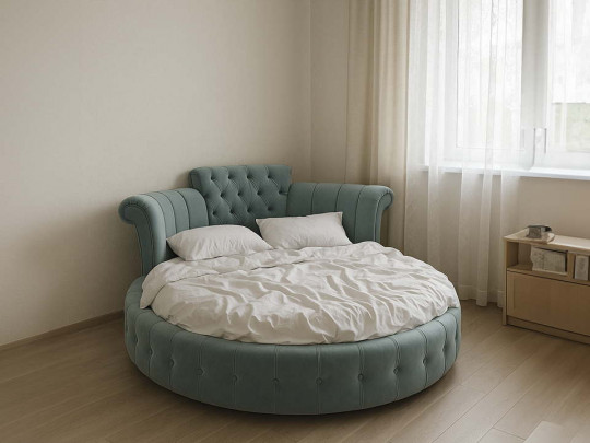 Круглая кровать Sleepart Баронте по цене от 85 000 ₽ , стиль восточный, ампир, барокко, рококо, королевский, цвет бежевый, белый 2 | Круглые кровати