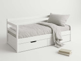 Кровать тахта Дуэт 2 спинки с ящиками белый по цене от 28 333 ₽ , стиль скандинавский, классический, минимализм, цвет белый 1 | Кровати