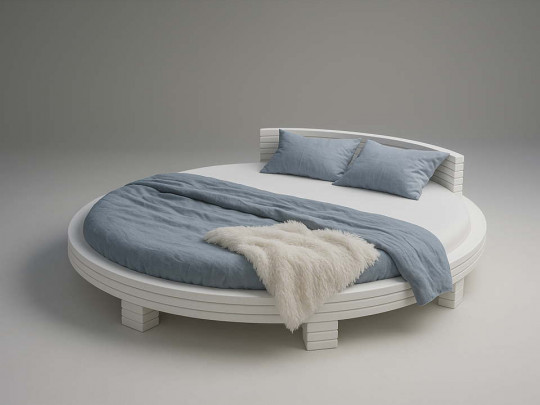 Круглая кровать Нагоя белый по цене от 70 000 ₽ , стиль современный, японский, цвет белый 1 | Кровати