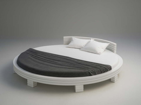 Круглая кровать Нагоя белый по цене от 70 000 ₽ , стиль современный, японский, цвет белый 2 | Кровати