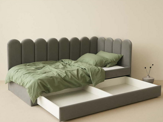 Кровать тахта Анхель с ящиком серый SleepArt, стиль современный, цвет серый