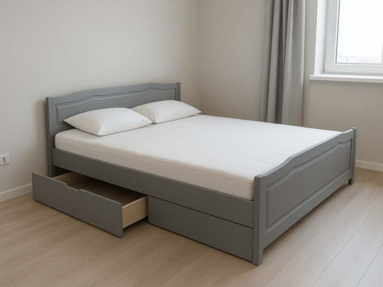Кровать Ариэль с ящиками серый Relaksan, стиль классический, скандинавский, минимализм, цвет серый