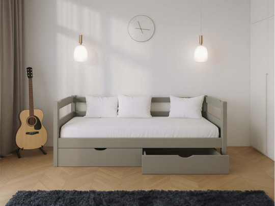 Кровать тахта Лицей с ящиками серый по цене от 27 000 ₽ , стиль скандинавский, классический, цвет серый 1 | Кровати