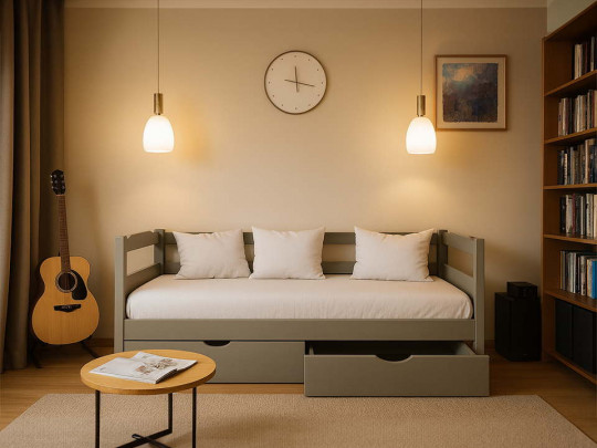 Кровать тахта Лицей с ящиками серый по цене от 27 000 ₽ , стиль скандинавский, классический, цвет серый 2 | Кровати