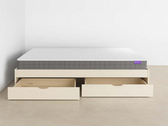 Кровать подиум Генрих на ножках 2 ящика бежевый по цене от 24 650 ₽ , стиль современный, японский, минимализм, цвет бежевый 2 | Кровати