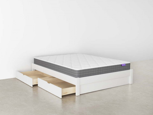 Кровать из массива березы Генрих 2 ящика по цене от 44 370 ₽ , стиль современный, японский, минимализм, цвет белый 4 | Кровати