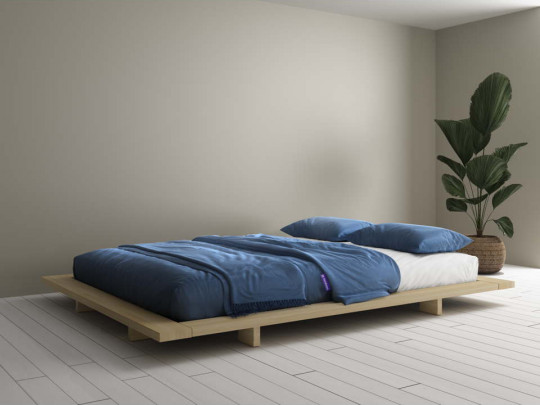 Кровать из массива березы Нихон Relaksan, стиль современный, японский, минимализм, цвет коричневый