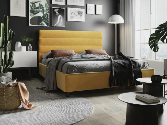 Кровать Абриль SleepArt, стиль лофт, минимализм, цвет оранжевый