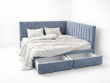 Кровать тахта Корсо с ящиками синий SleepArt, стиль современный, цвет синий, голубой