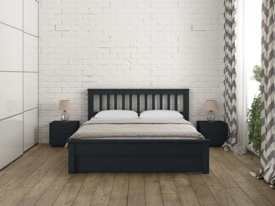 Кровать Агния с ящиками по цене от 31 900 ₽ , стиль классический, скандинавский, винтажный, прованс, цвет черный, венге 1 | Кровати с выкатными ящиками
