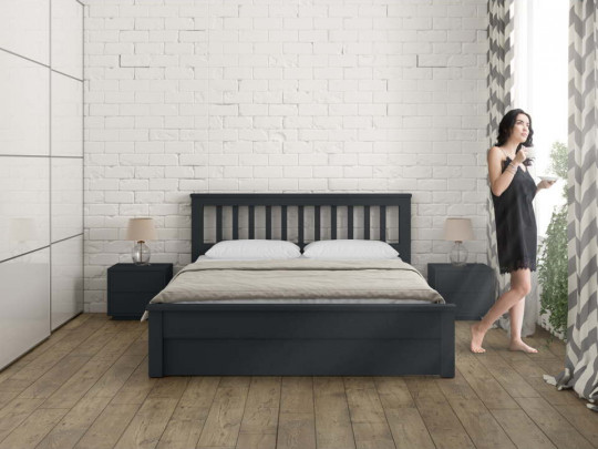 Кровать Агния с ящиками Relaksan, стиль классический, скандинавский, винтажный, прованс, цвет черный, венге