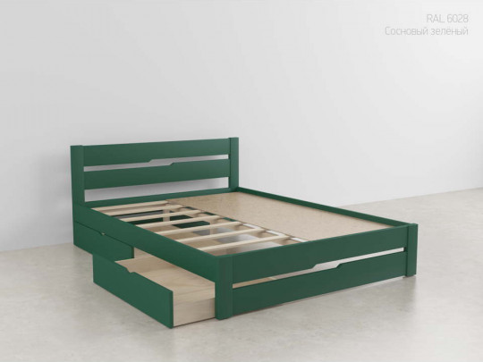 Кровать Андерсен с ящиками по цене от 28 900 ₽ , стиль классический, скандинавский, цвет зеленый, изумрудный 3 | Кровати с выкатными ящиками
