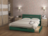 Кровать Андерсен с ящиками Relaksan, стиль классический, скандинавский, цвет зеленый, изумрудный