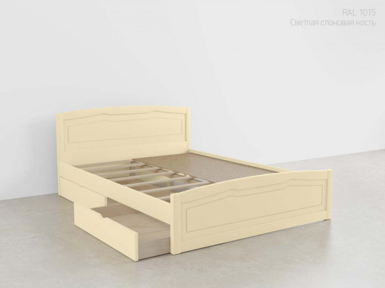 Кровать Ариэль с ящиками по цене от 29 067 ₽ , стиль классический, скандинавский, цвет бежевый, молочный 2 | Кровати с выкатными ящиками