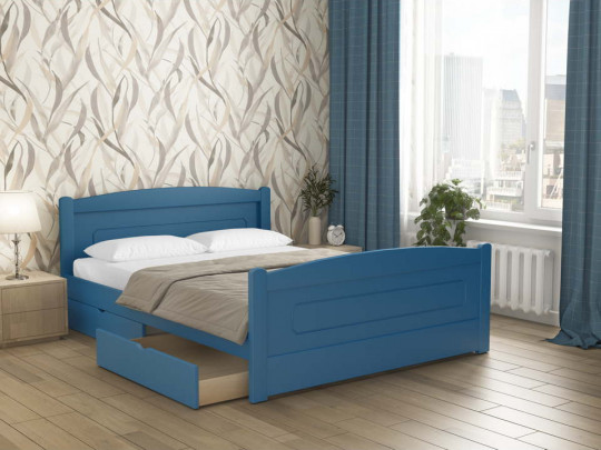 Кровать Березка с ящиками Relaksan, стиль классический, скандинавский, прованс, цвет синий