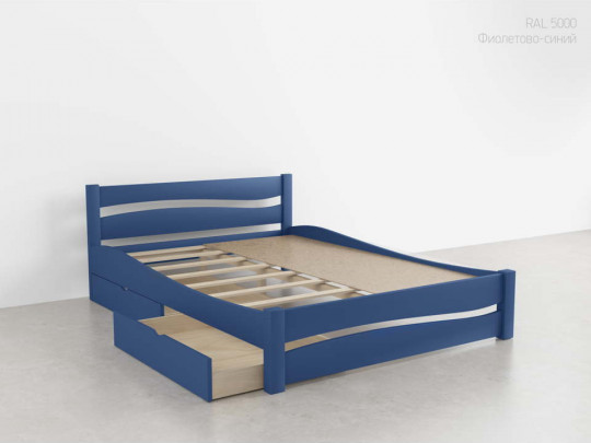 Кровать Вэлла с ящиками по цене от 37 400 ₽ , стиль классический, скандинавский, цвет синий 2 | Кровати с выкатными ящиками
