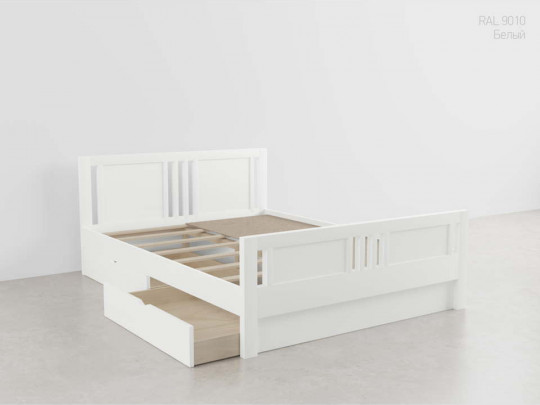 Кровать Марика с ящиками белый по цене от 31 733 ₽ , стиль классический, скандинавский, цвет белый 1 | Кровати