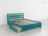 Кровать Соло с ящиками по цене от 28 067 ₽ , стиль классический, скандинавский, цвет зеленый, изумрудный 3 | Кровати с выкатными ящиками