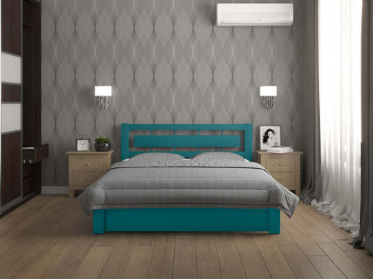 Кровать Соло с ящиками по цене от 28 067 ₽ , стиль классический, скандинавский, цвет зеленый, изумрудный 1 | Кровати с выкатными ящиками