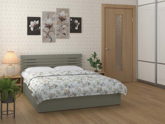 Кровать в японском стиле Фудо с подъемным механизмом по цене от 43 200 ₽ , стиль современный, японский, цвет серый, светло-серый 2 | Кровати с подъемным механизмом