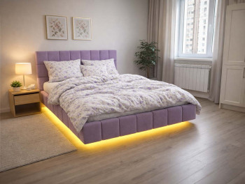 Премиальная кровать  Бруно сиреневый