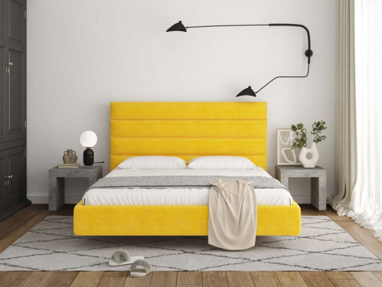 Парящая кровать мягкая Оливия по цене от 45 834 ₽ , стиль современный, цвет желтый 2 | Парящие кровати