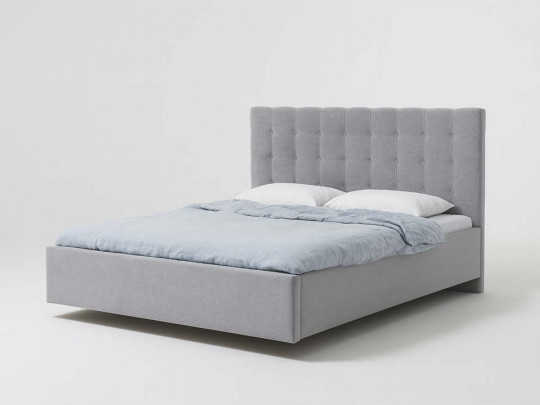Парящая кровать мягкая Агата с подъемным механизмом Relaksan, стиль современный, цвет серый, светло-серый