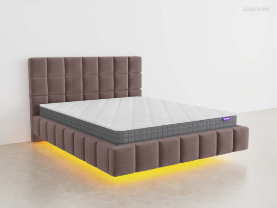 Парящая кровать Бруно с подсветкой и подъемным механизмом SleepArt, стиль современный, цвет серый