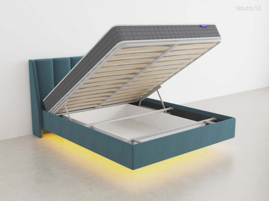 Парящая кровать Фрисби с подсветкой и подъемным механизмом по цене от 91 500 ₽ , стиль современный, цвет серый, синий 1 | Парящие кровати