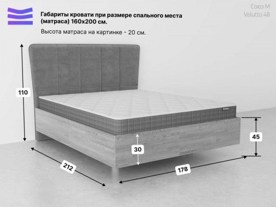 Парящая кровать Джейн с подъемным механизмом по цене от 56 167 ₽ , стиль современный, скандинавский, цвет голубой 5 | Парящие кровати
