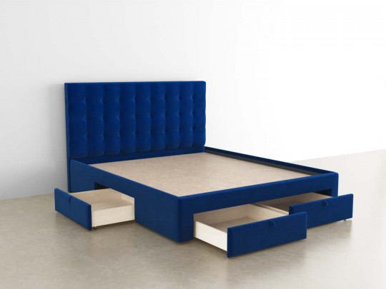 Мягкая кровать Агата с 3 ящиками по цене от 50 215 ₽ , стиль современный, цвет бежевый 2 | Кровати