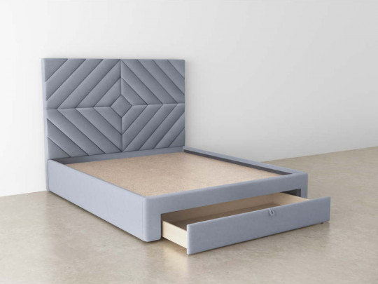 Мягкая кровать Вена с 1 ящиком по цене от 63 589 ₽ , стиль современный, цвет серый 4 | Кровати с выкатными ящиками