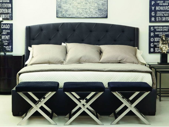 Кровать Sleepart Исабелла SleepArt, стиль рококо, цвет серый, темно-серый