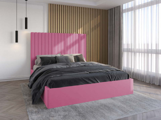 Кровать Mebelin Стил Лайн (Аланса) с подъемным механизмом Розовый по цене от 53 500 ₽ , стиль современный, цвет розовый 3 | Кровати с подъемным механизмом
