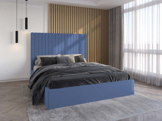 Кровать Mebelin Стил Лайн (Аланса) с подъемным механизмом Синий по цене от 53 500 ₽ , стиль современный, цвет синий 3 | Кровати с подъемным механизмом