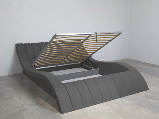 Кровать Mebelin Плавлайн (Колорадо) с подъемным механизмом Серый по цене от 60 000 ₽ , стиль современный, цвет серый 2 | Кровати с подъемным механизмом
