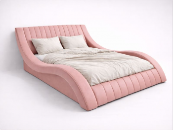 Кровать с подъемным механизмом Плавлайн (Колорадо) с подъемным механизмом Розовый