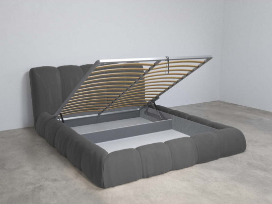Кровать Mebelin Объем Элит (Меретти) с подъемным механизмом Серый по цене от 71 200 ₽ , стиль современный, цвет серый 1 | Кровати с подъемным механизмом