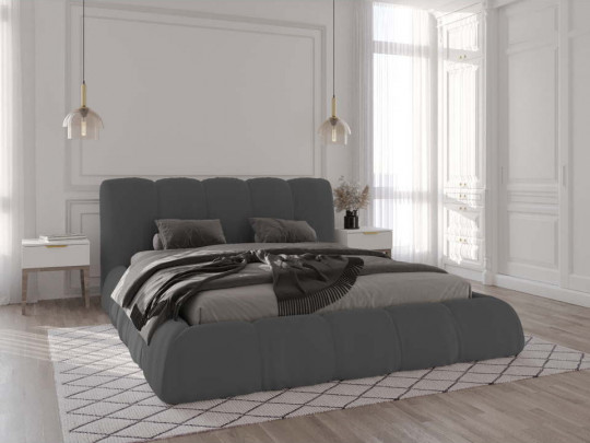 Кровать Mebelin Объем Элит (Меретти) с подъемным механизмом Серый по цене от 71 200 ₽ , стиль современный, цвет серый 3 | Кровати с подъемным механизмом