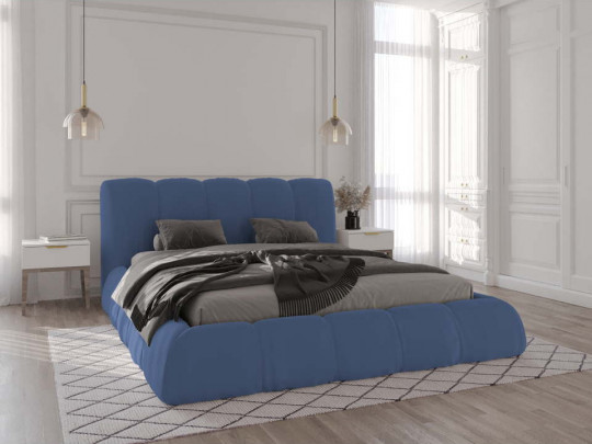 Кровать Mebelin Объем Элит (Меретти) с подъемным механизмом Синий по цене от 71 200 ₽ , стиль современный, цвет синий 2 | Кровати с подъемным механизмом