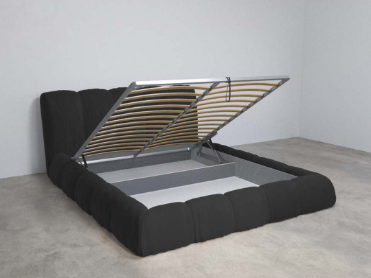 Кровать Mebelin Объем Элит (Меретти) с подъемным механизмом Черный по цене от 71 200 ₽ , стиль современный, цвет черный 1 | Кровати с подъемным механизмом