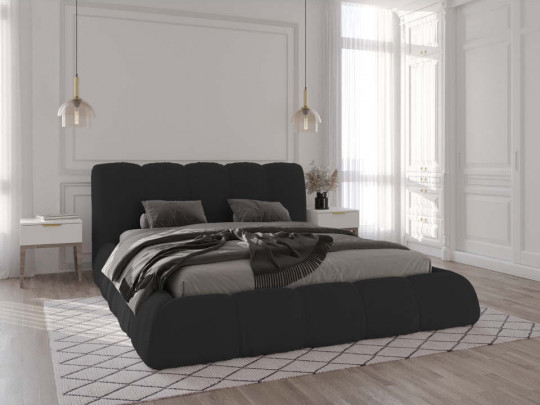Кровать Mebelin Объем Элит (Меретти) с подъемным механизмом Черный по цене от 71 200 ₽ , стиль современный, цвет черный 2 | Кровати с подъемным механизмом