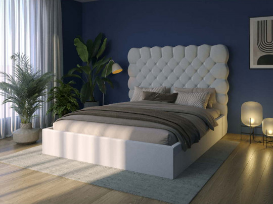 Кровать Sleepart Милан Белый по цене от 31 500 ₽ , стиль рококо, прованс, цвет белый 2 | Кровати с каретной стяжкой