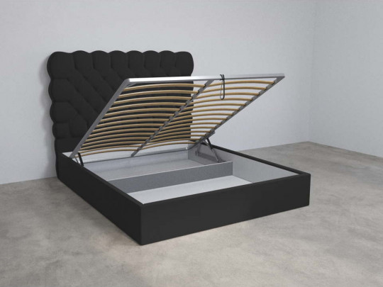 Кровать Sleepart Милан с подъемным механизмом Черный по цене от 44 100 ₽ , стиль рококо, прованс, цвет черный 1 | Кровати с подъемным механизмом