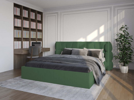 Кровать Mebelin Эфирия (Паулина) Зеленый по цене от 69 400 ₽ , стиль современный, цвет зеленый 1 | Кровати из экокожи