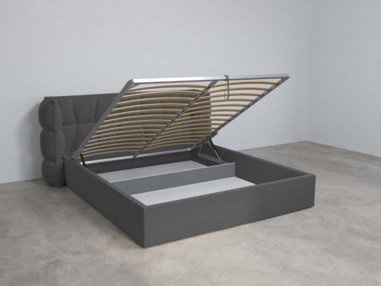 Кровать Mebelin Эфирия (Паулина) с подъемным механизмом Серый по цене от 73 400 ₽ , стиль современный, цвет серый 1 | Кровати с подъемным механизмом