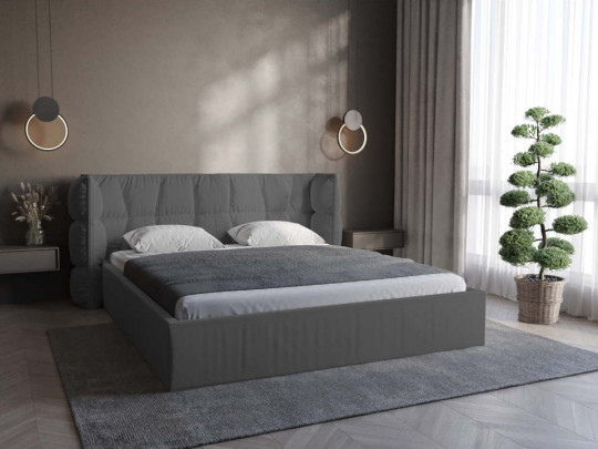Кровать Mebelin Эфирия (Паулина) с подъемным механизмом Серый по цене от 73 400 ₽ , стиль современный, цвет серый 2 | Кровати с подъемным механизмом