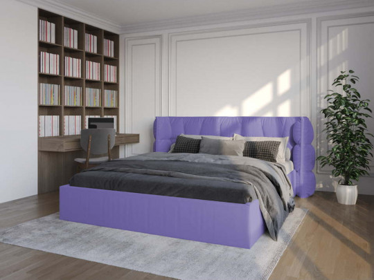 Кровать Mebelin Эфирия (Паулина) Фиолетовый по цене от 69 400 ₽ , стиль современный, цвет фиолетовый 1 | Кровати из экокожи