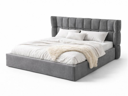 Кровать Mebelin Эфирия (Паулина) с подъемным механизмом Серый Mebelin, стиль современный, цвет серый